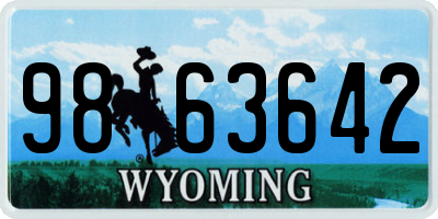 WY license plate 9863642