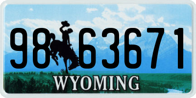 WY license plate 9863671