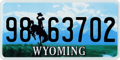 WY license plate 9863702