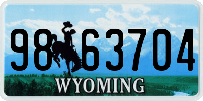 WY license plate 9863704