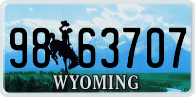 WY license plate 9863707