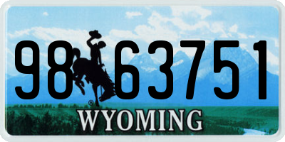 WY license plate 9863751