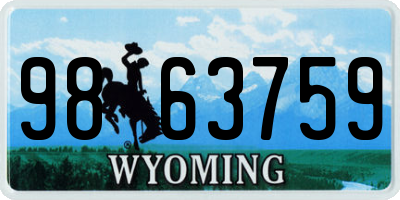 WY license plate 9863759