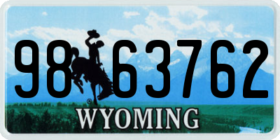 WY license plate 9863762