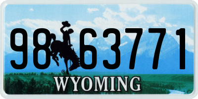 WY license plate 9863771
