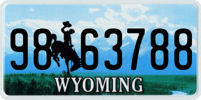 WY license plate 9863788