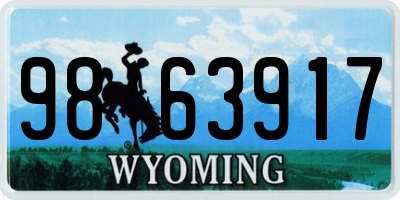 WY license plate 9863917