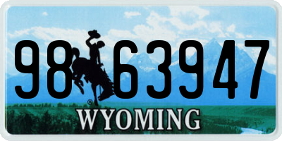 WY license plate 9863947