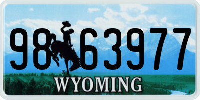WY license plate 9863977