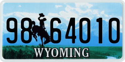WY license plate 9864010