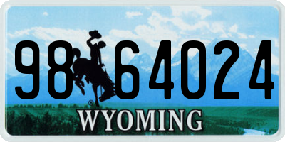 WY license plate 9864024