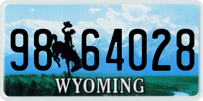 WY license plate 9864028