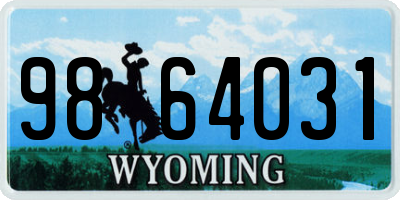 WY license plate 9864031