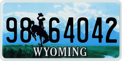 WY license plate 9864042