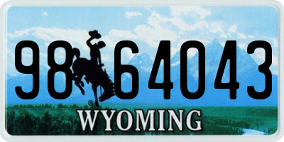 WY license plate 9864043