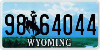 WY license plate 9864044