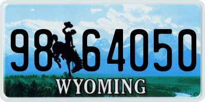WY license plate 9864050