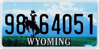 WY license plate 9864051