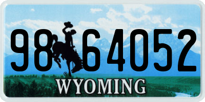 WY license plate 9864052