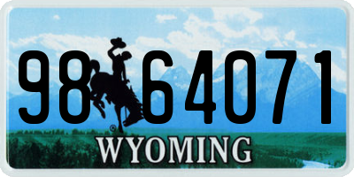 WY license plate 9864071