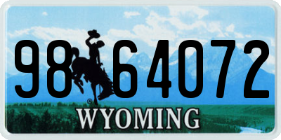 WY license plate 9864072