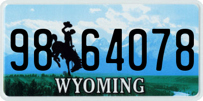 WY license plate 9864078