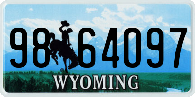 WY license plate 9864097