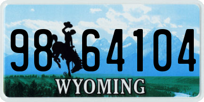 WY license plate 9864104