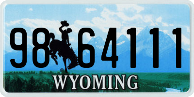 WY license plate 9864111