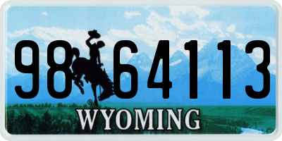 WY license plate 9864113