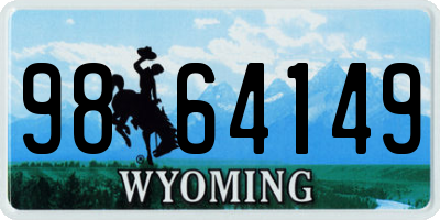 WY license plate 9864149