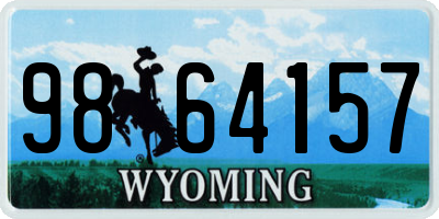 WY license plate 9864157