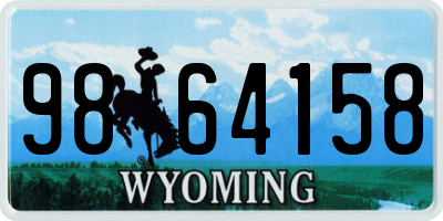 WY license plate 9864158