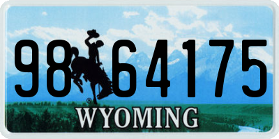 WY license plate 9864175