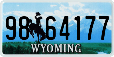 WY license plate 9864177