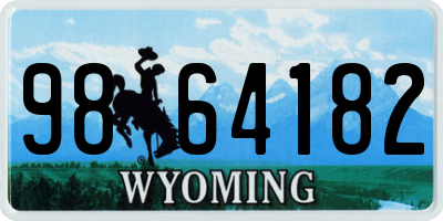 WY license plate 9864182