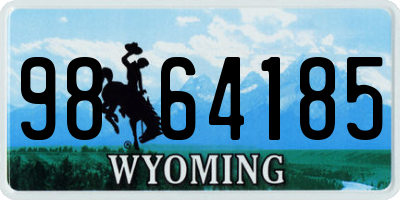 WY license plate 9864185
