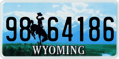 WY license plate 9864186