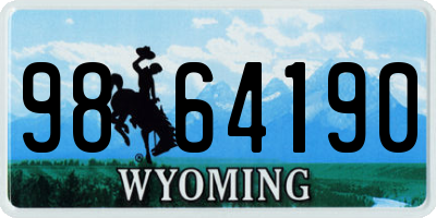 WY license plate 9864190