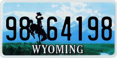 WY license plate 9864198