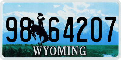 WY license plate 9864207