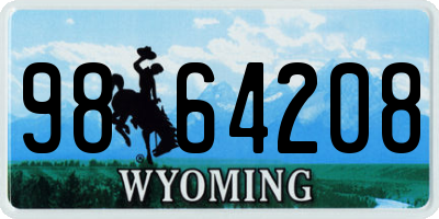 WY license plate 9864208