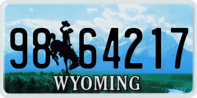 WY license plate 9864217