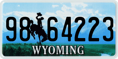 WY license plate 9864223