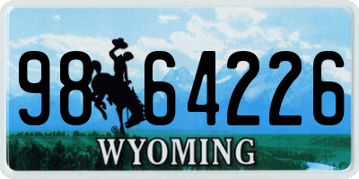 WY license plate 9864226