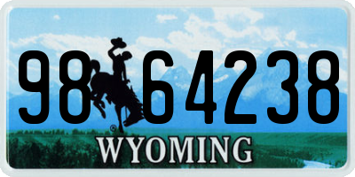 WY license plate 9864238