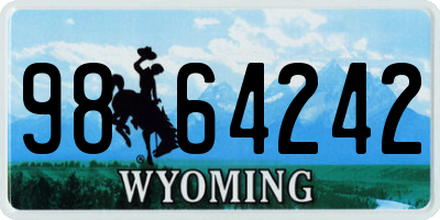 WY license plate 9864242
