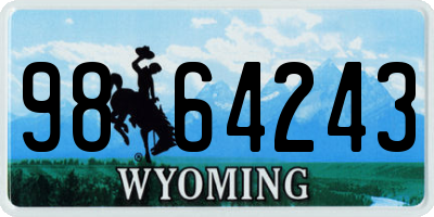 WY license plate 9864243