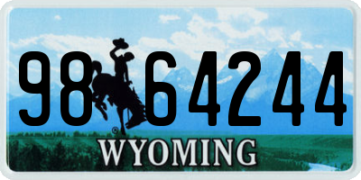 WY license plate 9864244