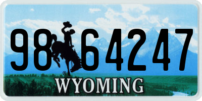 WY license plate 9864247